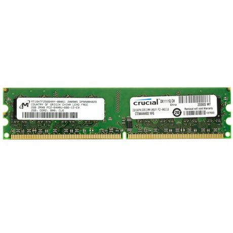 Модуль памяти Crucial DDR2 DIMM 800MHz PC2-6400 - 2Gb CT25664AA800