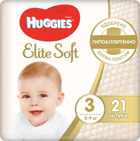Huggies Подгузники Elite Soft 5-9 кг (размер 3) 21 шт