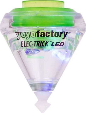 Волчок YoYoFactory Elec-Trick LED, прозрачный, салатовый