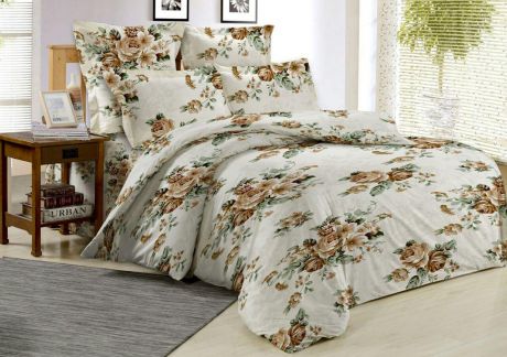 Комплект постельного белья 2,0-спальный с простыней евро "ОН и ОНА", сатин, S5-OS-012