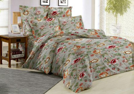 Комплект постельного белья 2,0-спальный с простыней евро "ОН и ОНА", поплин, P6-OS-034