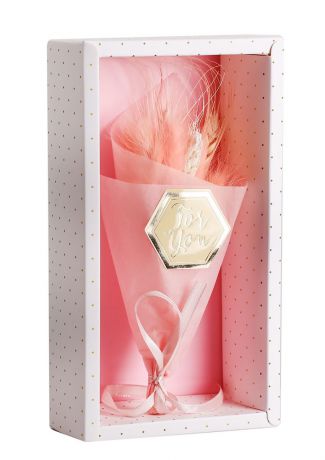 Сухие цветы Арт Узор "For you", 3903705, розовый, 21 х 13 х 5 см