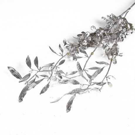 Искусственные цветы "Цветущая ветвь", 3543956, серебристый, 30 см