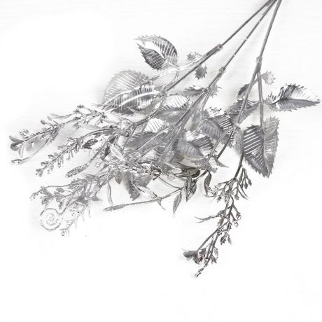 Искусственные цветы "Букет с завитушками", 3543966, серебристый, 36 см