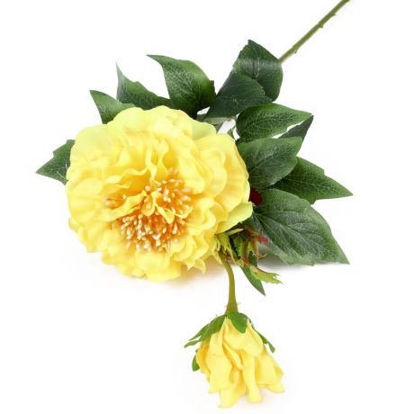 Искусственные цветы "Пион Шарм", 3794280, желтый, 55 см