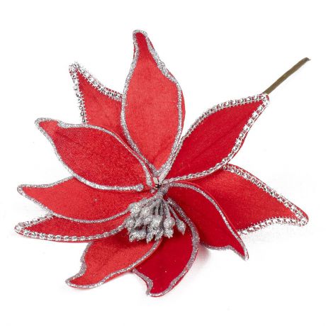 Украшение декоративное Зимнее волшебство "Зимний цветок", 3535550, красный, 24 х 25 см