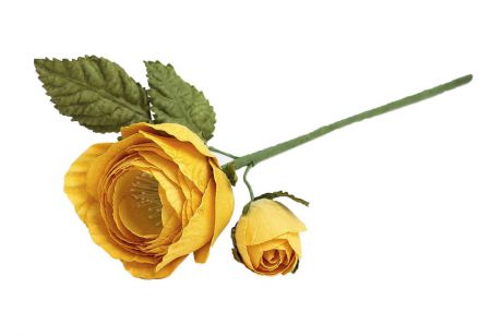 Искусственные цветы "Королевская роза", 3257321, желтый, 25 см