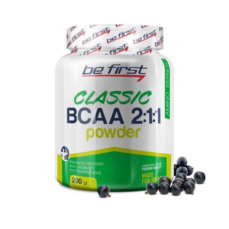 Аминокислоты Be First BCAA 2:1:1 Classic Powder 200 гр, черная смородина