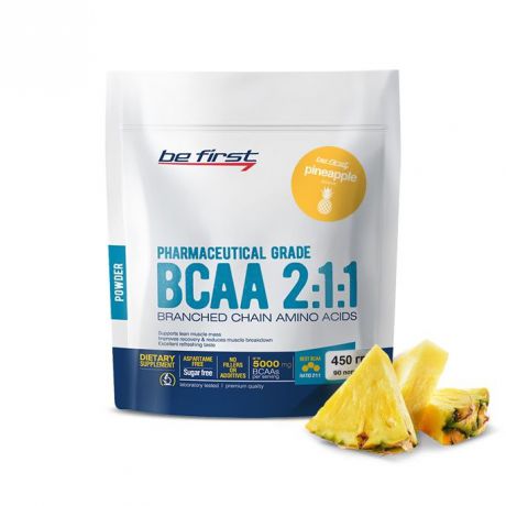 Аминокислоты Be First BCAA 2:1:1 Powder 450 гр, ананас