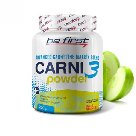Карнитин Be First Carni 3 Powder 200 гр, яблоко