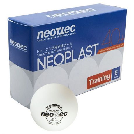 Мяч для настольного тенниса Neottec Neoplast Training, 2404206, белый, 6 шт