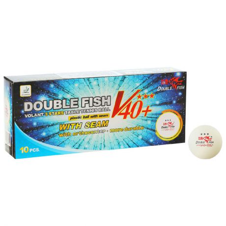Мяч для настольного тенниса Double Fish 3, 2564536, разноцветный, 10 шт