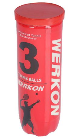 Мяч для большого тенниса Werkon 989, 1864682, красный, 3 шт