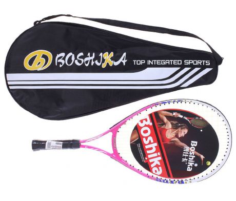 Ракетка для большого тенниса детская Boshika, 1526566, розовый, в чехле