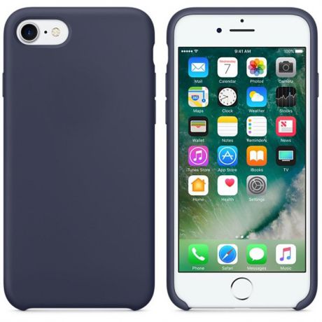 Чехол силиконовый Silicone Case для iPhone 7 / 8, темно-синий