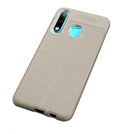 Чехол MyPads для Samsung Galaxy J6 (2018) из силикона с дизайном под кожу серый