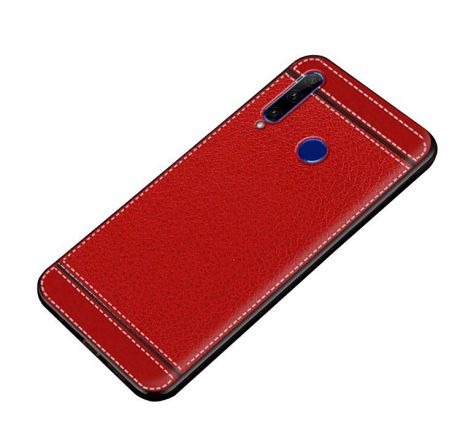 Чехол MyPads для Huawei Honor 8 из силикона с дизайном под кожу красный