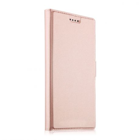 Чехол-книжка MyPads для Honor 6C на жёсткой металлической основе розовое золото