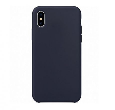Чехол силиконовый Silicone Case для iPhone X / XS, темно-синий