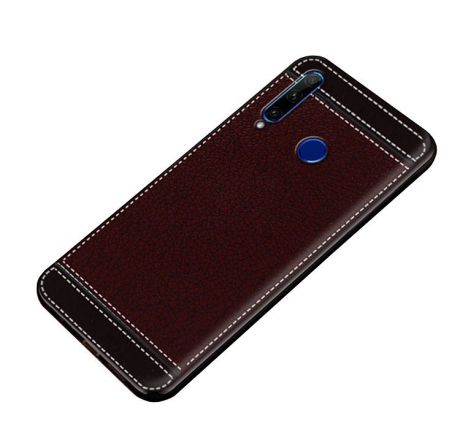 Чехол MyPads для Vivo NEX из силикона с дизайном под кожу коричневый