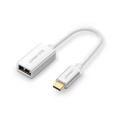 OTG-кабель в нейлоновой оплетке Ugreen USB Type C to USB 3.0 Silver