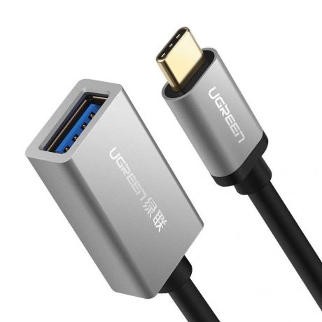OTG-кабель в нейлоновой оплетке Ugreen USB Type C to USB 3.0 Black