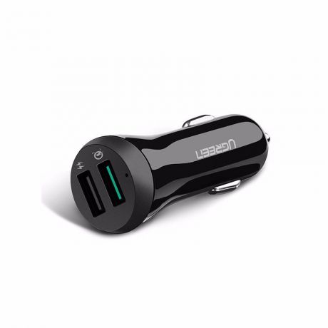 Автомобильная зарядка Ugreen Dual USB Car Charger A+QC3.0 Black