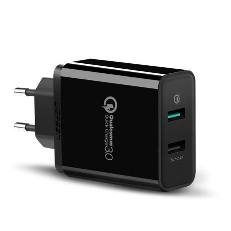 Сетевое ЗУ Ugreen Quick Charge 3.0 (2 Ports) black