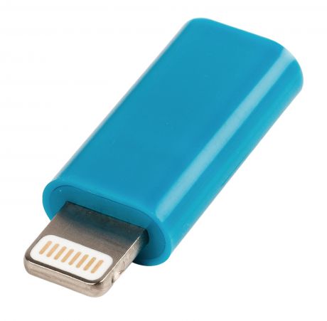 Переходник (адаптер) micro-USB в lighting голубой