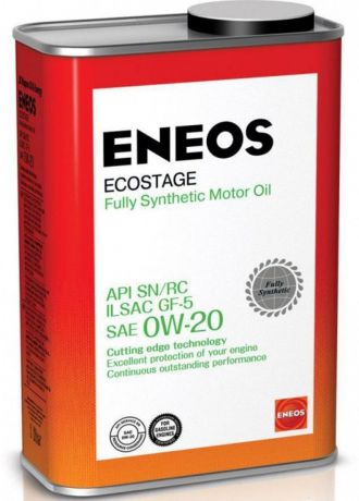 Масло моторное ENEOS "Ecostage", синтетическое, 0W-20, 1 л