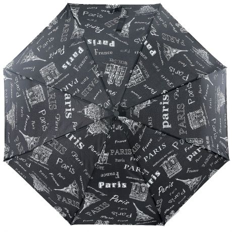 Зонт женский "Artrain", автомат, 3 сложения, цвет: черный, белый. 3915-5339