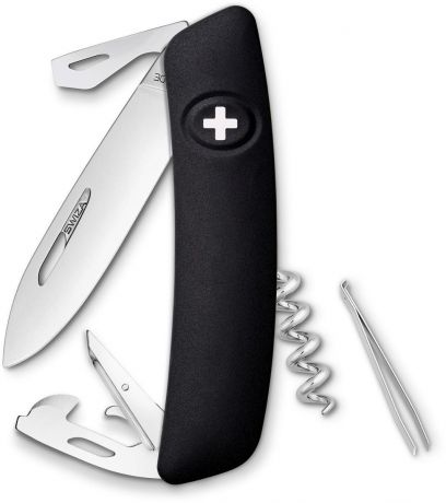 Нож швейцарский SWIZA "D03", цвет: черный, длина клинка 7,5 см