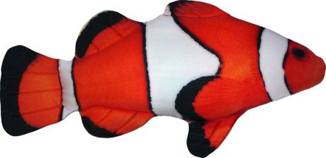 Мягкая игрушка "Рыба-антистресс Клоун" длина 50см белый, красный