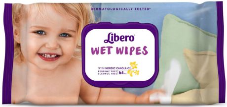 Libero Влажные салфетки Wet Wipes сменный блок 64 шт