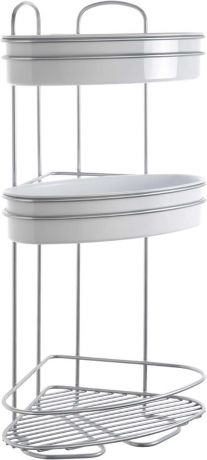 Полка для ванной Metaltex "Orbit", 3-уровневая, угловая, цвет: серый, 21 х 21 х 53 см