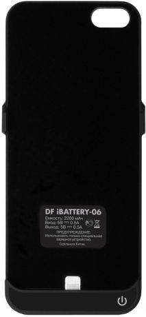 Чехол-аккумулятор DF iBattery-06 для iPhone 5/5S slim Black