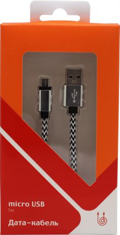 Дата-кабель СТМ USB - micro USB 2.0 SPT White Black