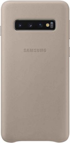 Клип-кейс Samsung Galaxy S10 EF-VG973L кожа Grey