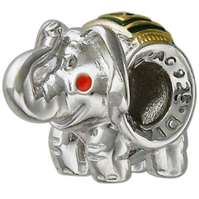 Подвеска-Шарм Слон из серебра с позолотой