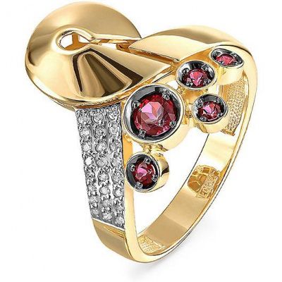Кольцо с топазами и бриллиантами из жёлтого золота