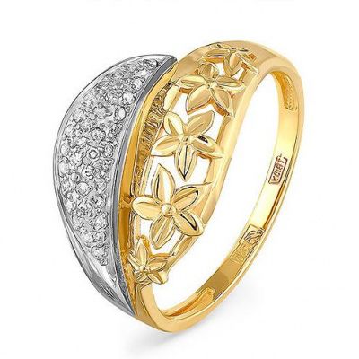 Кольцо с 33 бриллиантами из жёлтого золота