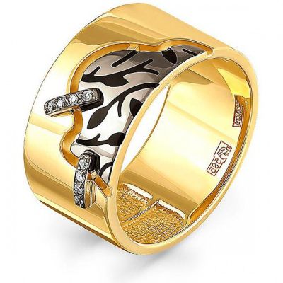 Кольцо с 8 бриллиантами из жёлтого золота