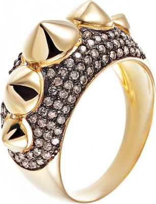 Кольцо с 136 бриллиантами из жёлтого золота