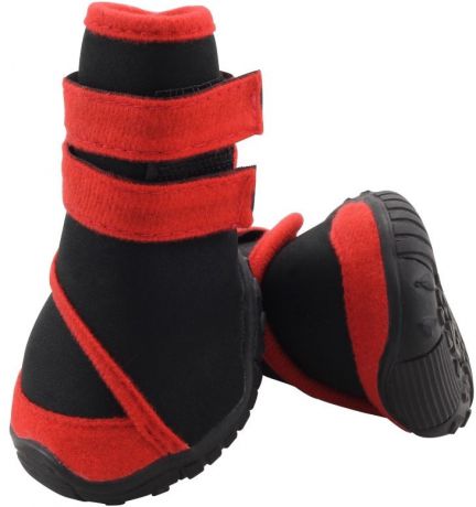 Ботинки Triol 134YXS для собак (L, Черно-красный)