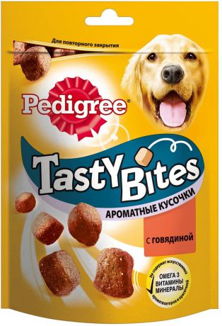 Лакомство Pedigree Tasty Bites ароматные кусочки для собак (130 г, Говядина)