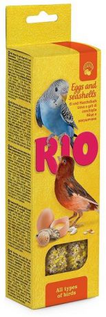 Палочки RIO Sticks Egg and Oyster Shells с яйцом и ракушечником для всех видов птиц (2 х 40 г, )