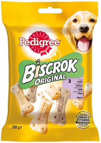 Лакомство Pedigree Biscrok бисквитные косточки для собак (200 г, )