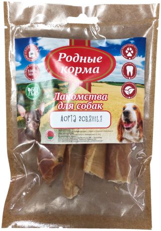 Лакомство Родные Корма аорта говяжья сушеная в дровяной печи для собак мелких пород (35 г)