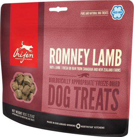 Сублимированное лакомство Orijen Romney Lamb с ягнёнком для собак всех пород (92 г, )