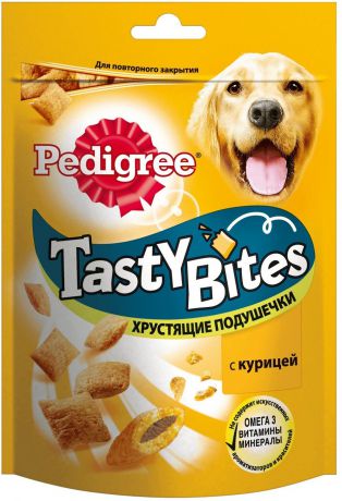 Лакомство Pedigree Tasty Bites хрустящие подушечки для собак (95 г, Курица)